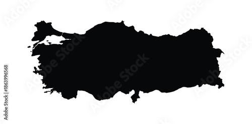 Black silhouette map of Turkey. Ideal for location-based designs.