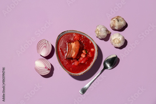 Hearty red bean soup with p...