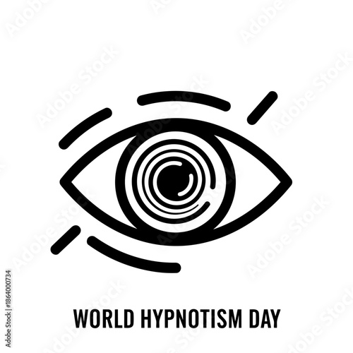 Hypnotic eye symbol for World Hypnotism Day celebration