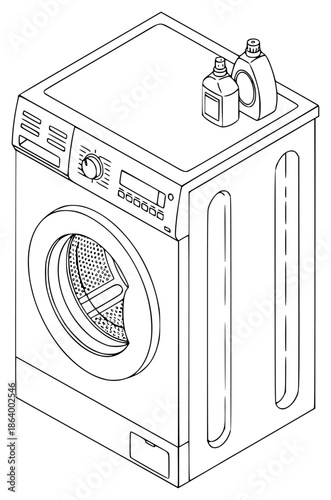 washing machine with dryer and dryer icon in black outline isolated on , black, drawing, icon, machine, outline, washing machine, against transparent background