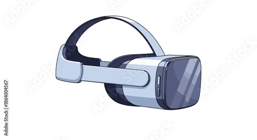 Virtual reality headset in a clean isometric style illustrates modern technology and gaming equipment for digital entertainment.