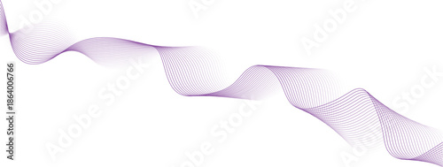 Flowing purple wave lines abstract background gradient effect vector