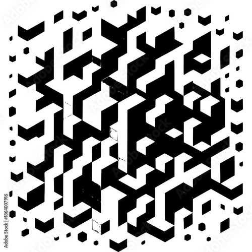 Geometric Pattern Composition: An intriguing composition of geometric shapes, blending light and shadow to create a dynamic visual experience. 