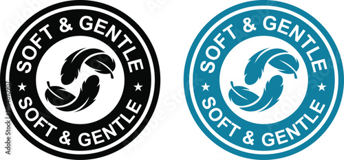 A soft and elegant vector badge design template. This design uses rounded shapes. Perfect for business purposes.