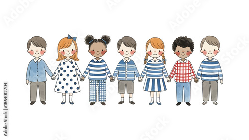 diverse children holding hands depicting global unity and friendship useful for educational content social inclusion and child development.