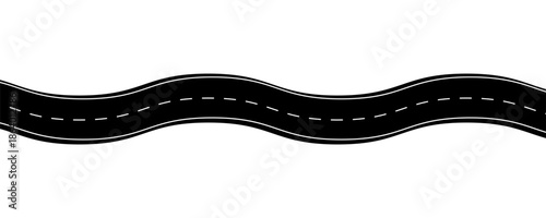 Curved Road Icon Illustration Isolated on White Background