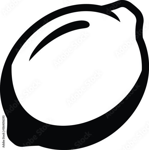 Detailed Black Durian Fruit Silhouette with Sharp Spiky Outer Skin and Stem, Modern Stylized Exotic Tropical King of Fruit Icon Isolated on Transparent Background for Food Branding AI Generative
