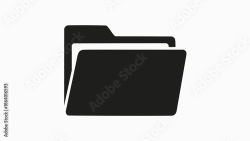 Simple black folder icon for organization and storage