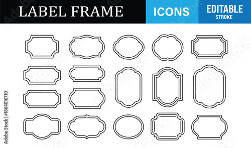 UI friendly outline label frames and shapes set