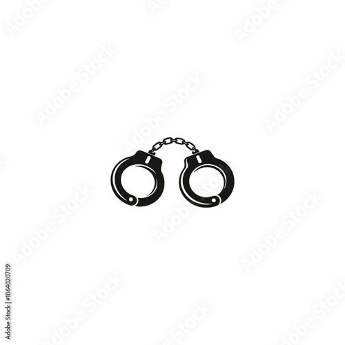Handcuffs logo icon flat vector design