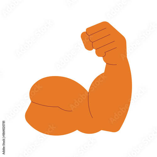 Strong muscular arm showing biceps and triceps strength power.