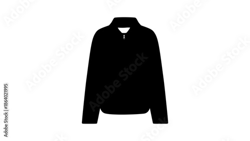 Wool and cashmere jacket, black isolated silhouette