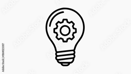 Innovative light bulb with gear inside for creative solutions