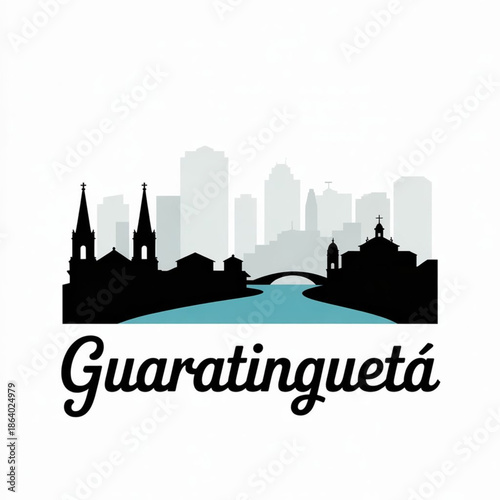 Guaratinguetá Sao Paulo Skyline Silhouette — A Historic Vale do Paraíba City Vector Illustration