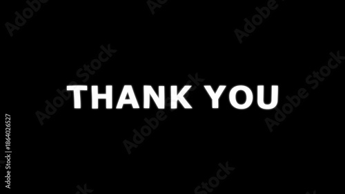 White text THANKYOU centered on a black background THANK YOU text simple