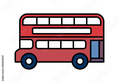 Autobús rojo de dos pisos típico de londres para conceptos de transporte urbano y turismo británico