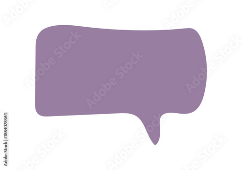 Bocadillo de texto rectangular con bordes redondeados en color violeta para mensajes y redes sociales
