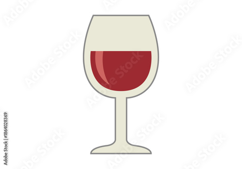 Copa de cristal con vino tinto servida para conceptos de gastronomía y celebraciones