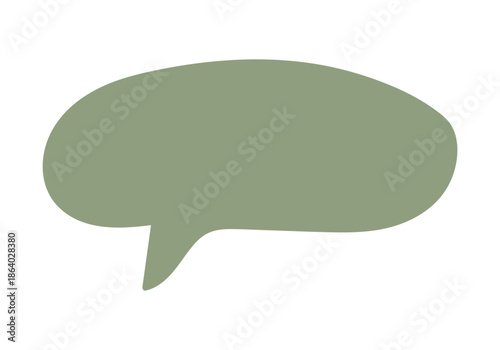 Bocadillo de texto ovalado en color verde oliva para mensajes y comentarios en redes sociales