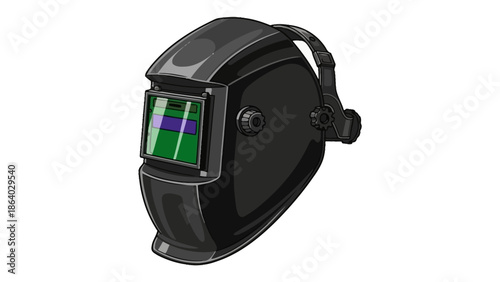 Black welding mask with auto-darkening lens