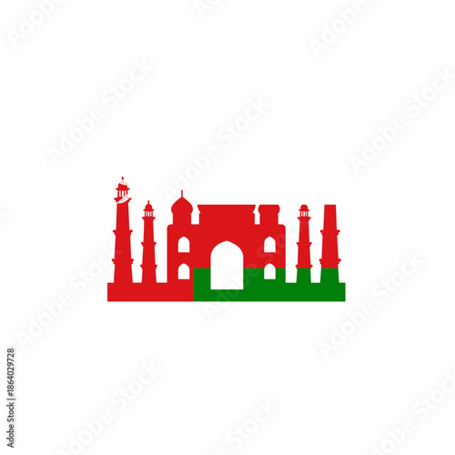 Oman Flag Taj Mehal Icon