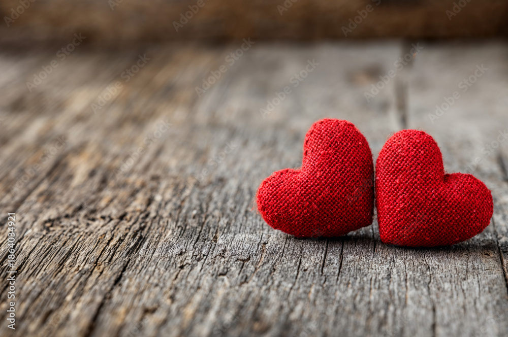 Fototapeta premium red heart on wooden background