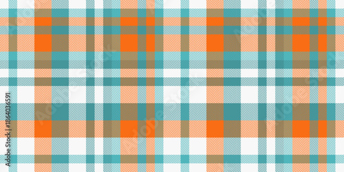 Sea tartan background vector, hipster check fabric plaid. Stroke seamless pattern texture textile in cyan and white colors.