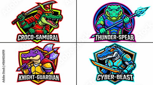 Crocodile RPG Character Collection – Tank, Archer, Mage and Soldier