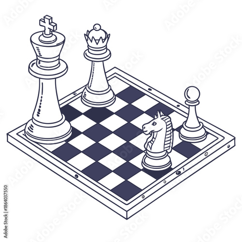 Chess pieces on board