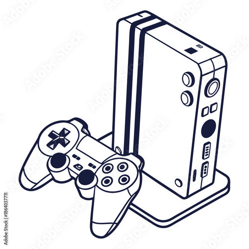 Gaming console with controller