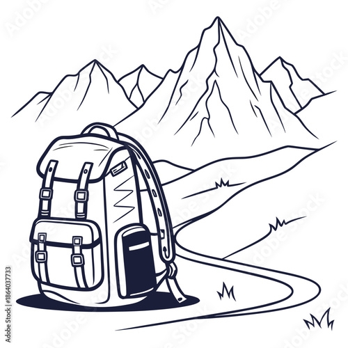Backpack on a mountain trail