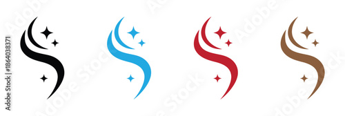 Smooth and silky  icon , vector illustration. Vibrant swirling starburst logos in modern design. 