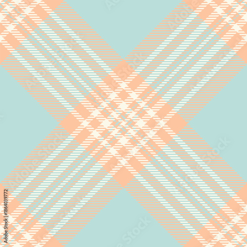 Underwear plaid background tartan, french seamless pattern check. Flannel textile fabric vector texture in orange and light colors.
