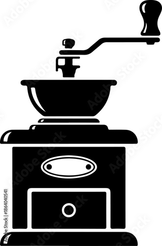 Vintage coffee grinder silhouette vector illustration