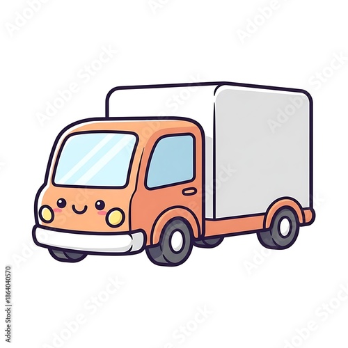 Wallpaper Mural Cartoon delivery truck vehicle transport. Torontodigital.ca