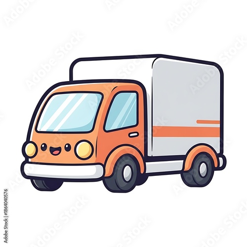 Wallpaper Mural Cartoon delivery truck vehicle transport. Torontodigital.ca