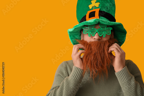 Funny bearded man in leprec...