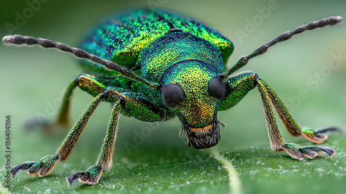 Wallpaper Mural Metallic Green Weevil Closeup On Leaf Torontodigital.ca
