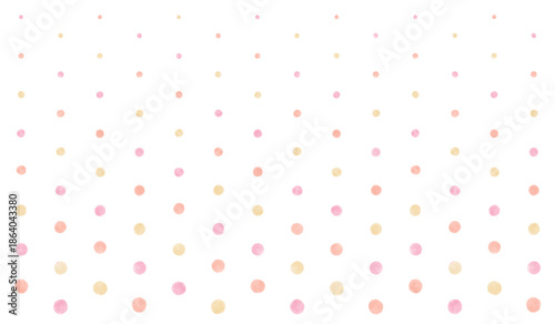Hand Drawn Watercolor Pastel Polka Dot Pattern Background with Gradual Size Variation Illustration