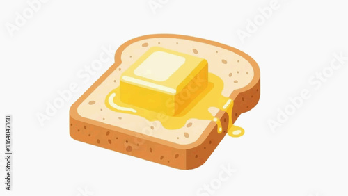 Delicious slice of toast with melting butter on top