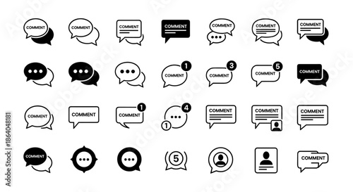 Speech Bubble Icons Set Communication Icons And Social Media Icons In Vector Format Flat Design