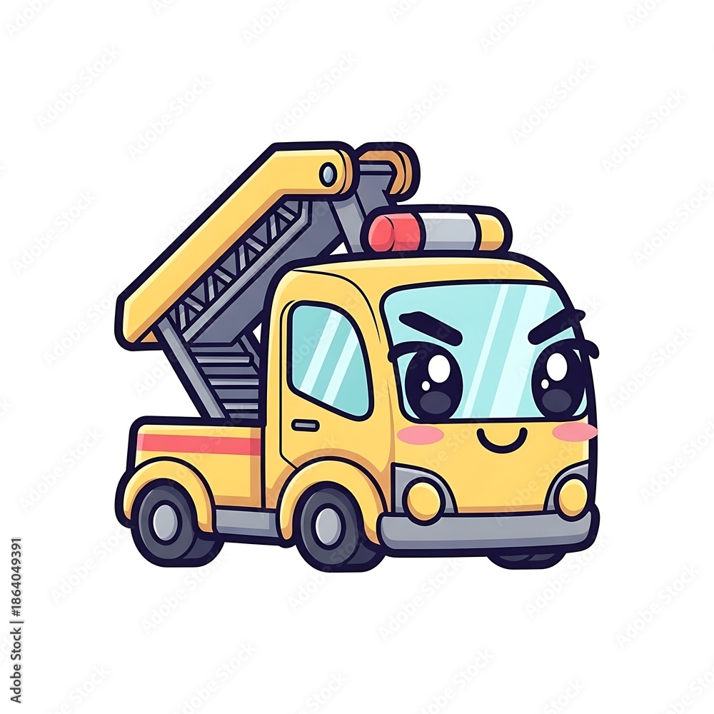 Fototapeta premium Cartoon tow truck vehicle illustration.