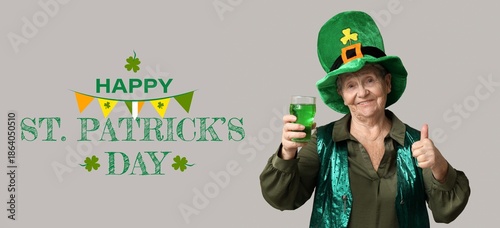 Senior woman in leprechaun'...