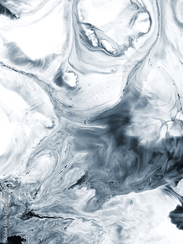 Black and white creative abstract hand painted background, marble texture, abstract ocean, snow, winter, ice, cold, acrylic painting on canvas