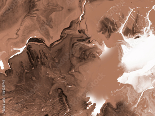 Abstract art brown painting,  fantastic creative hand painted background, marble and brush  texture, acrylic.