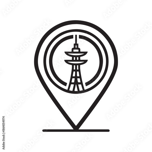 Location pin icon silhouette.