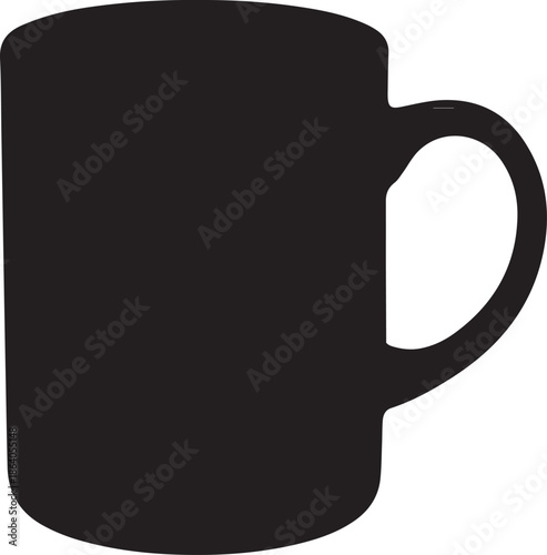 Sleek and minimalist black ceramic coffee mug with a comfortable handle for daily use