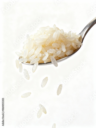 Studio Food Photo of Levitation Rice Grains