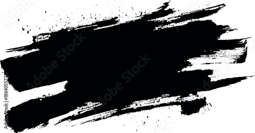 black ink drawing sketch art of brush strokes or silhouette of grunge brush strokes with scary ink splashed stains.
