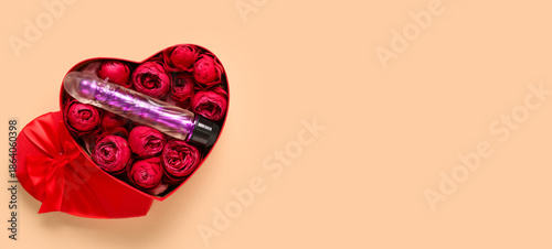 Gift box with beautiful red...